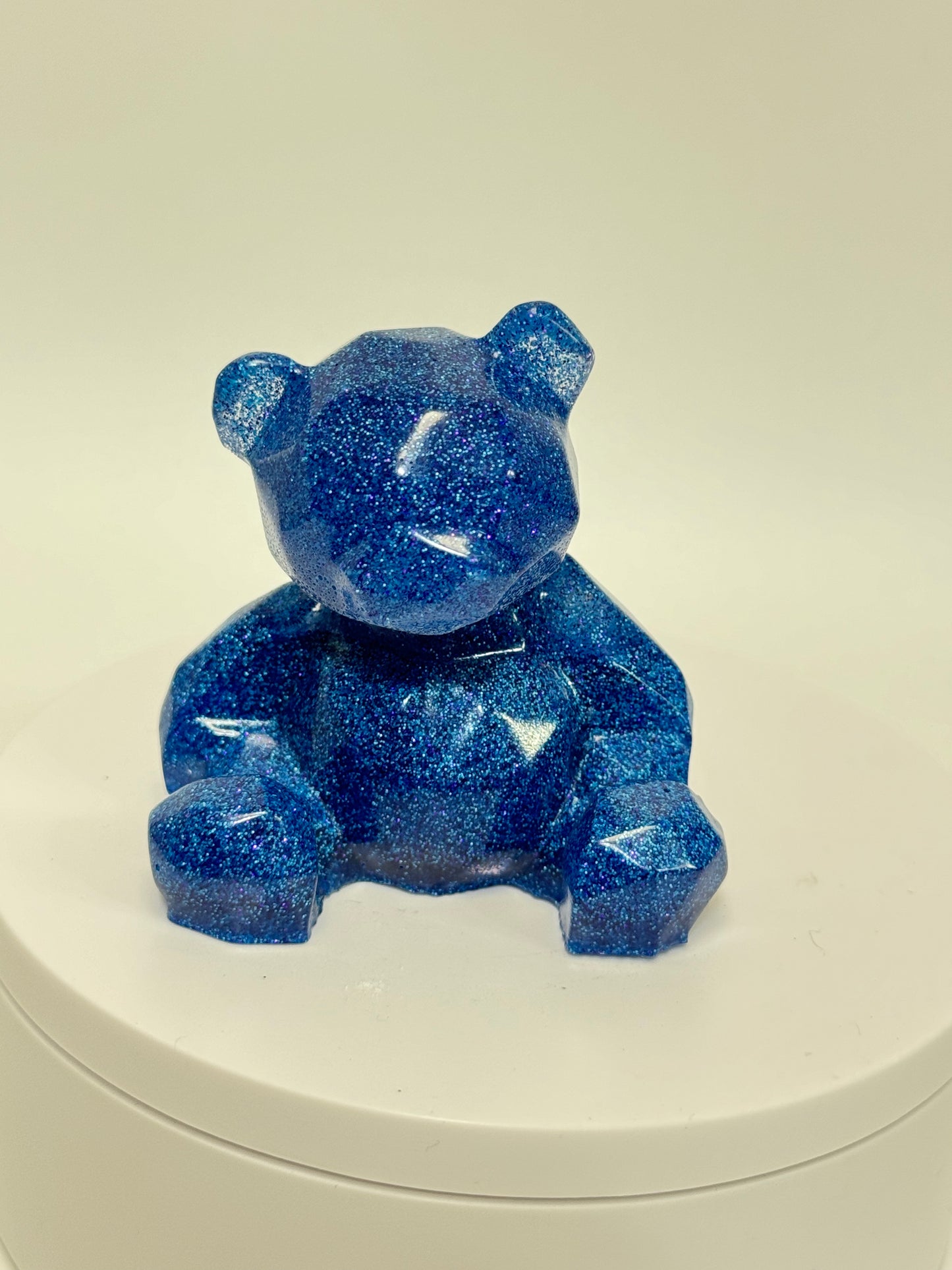 Blue Glitter Faceted Bear