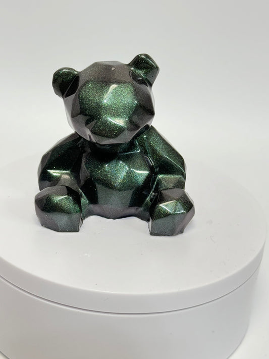 Chameleon Green Faceted Bear