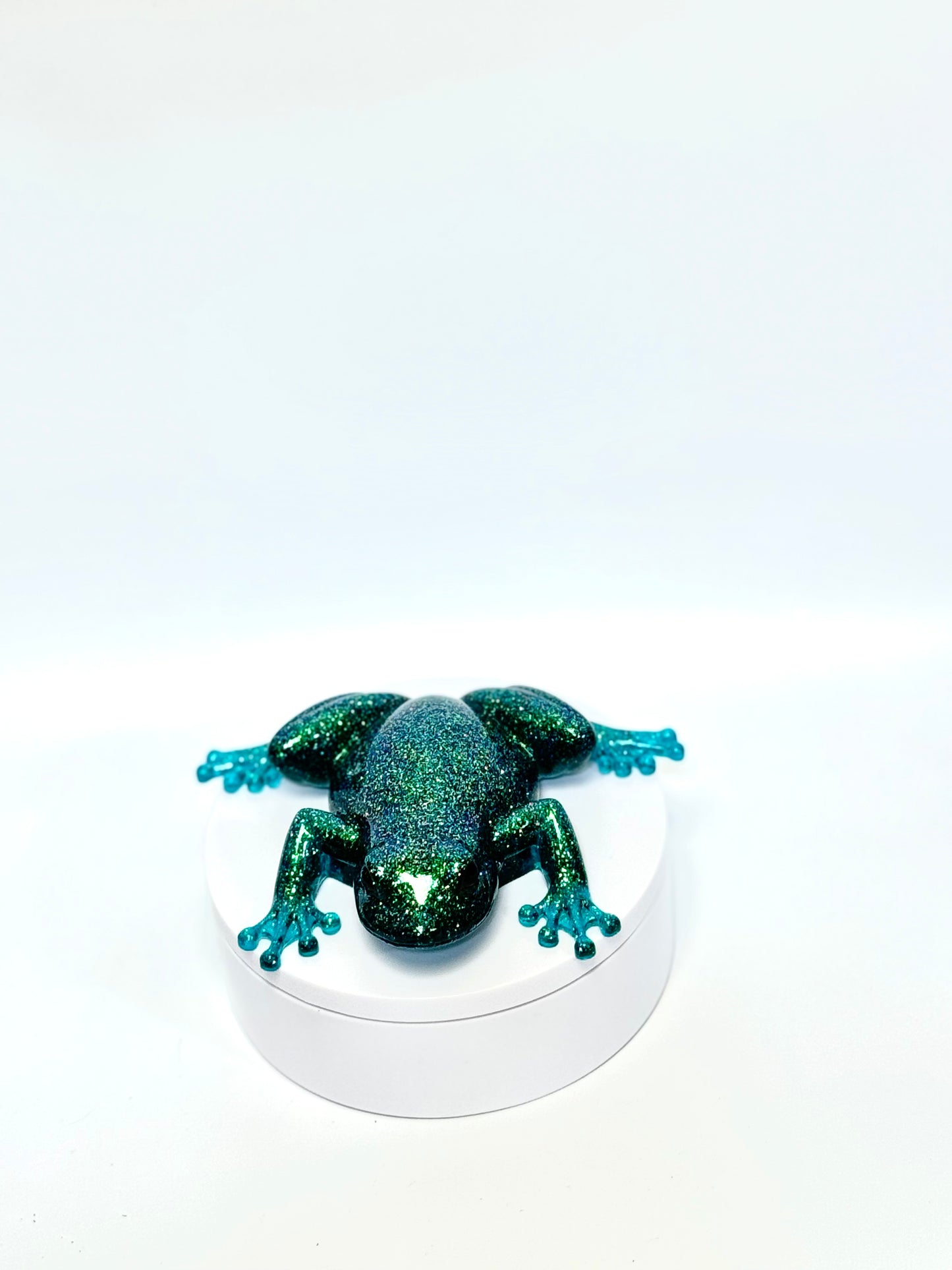 Green And Glitter Frog Figurine