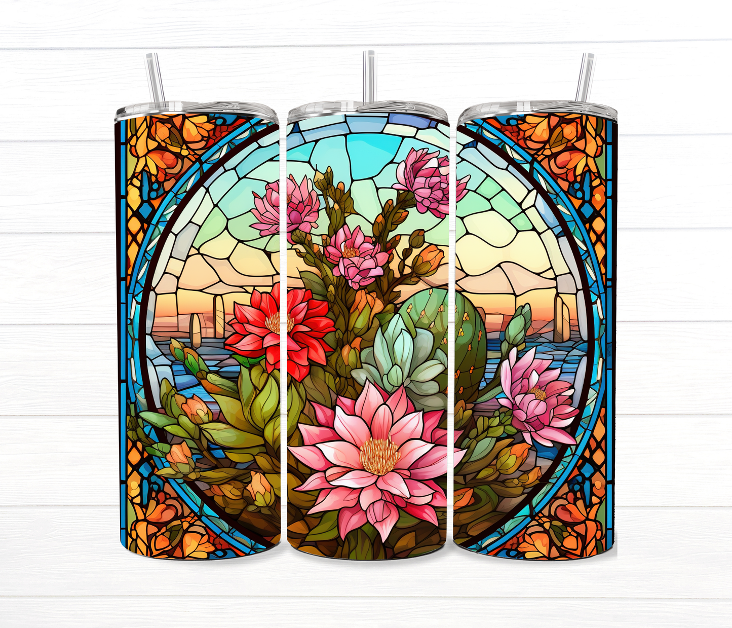 20 Oz Stained Glass Collection Sublimation Tumblers