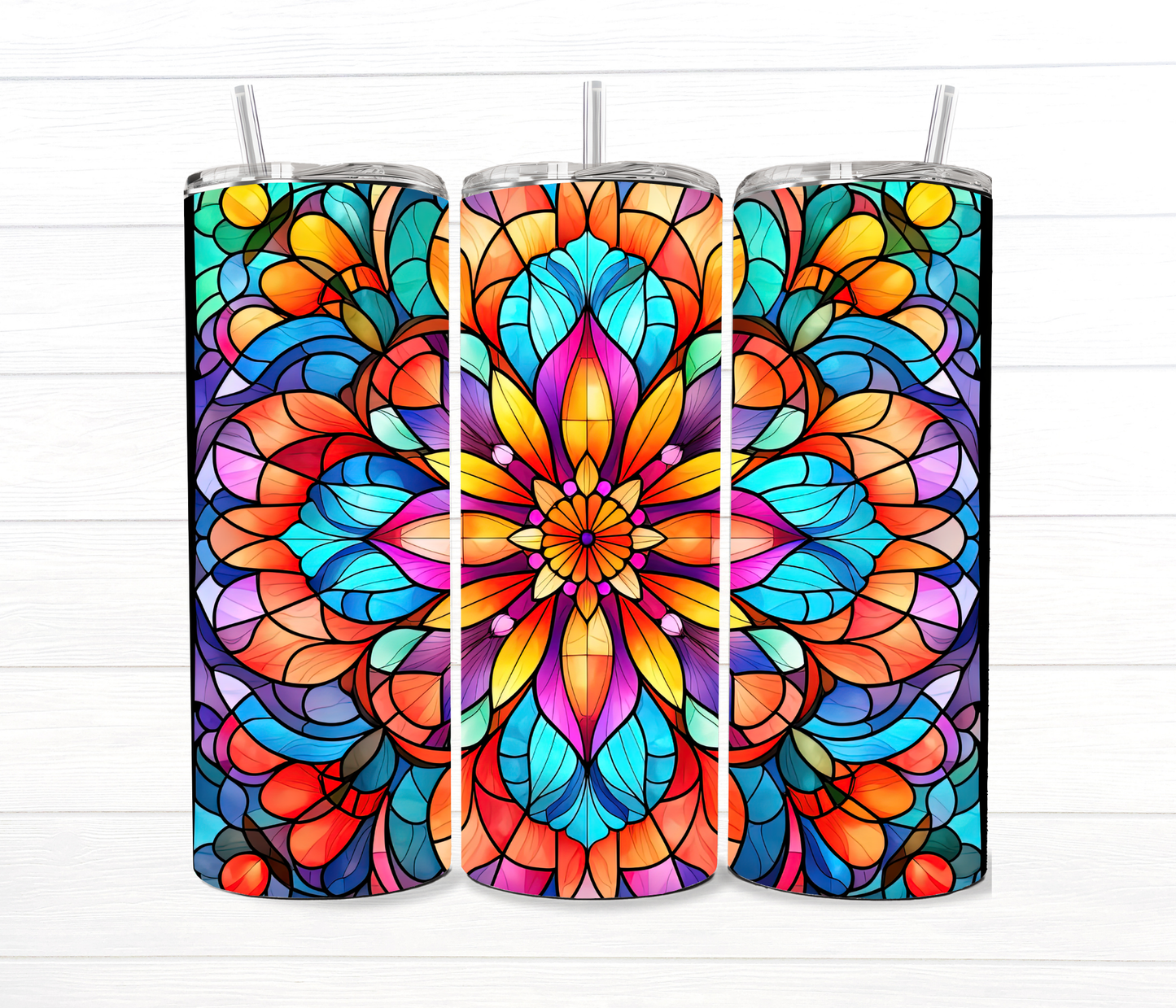 20 Oz Stained Glass Collection Sublimation Tumblers