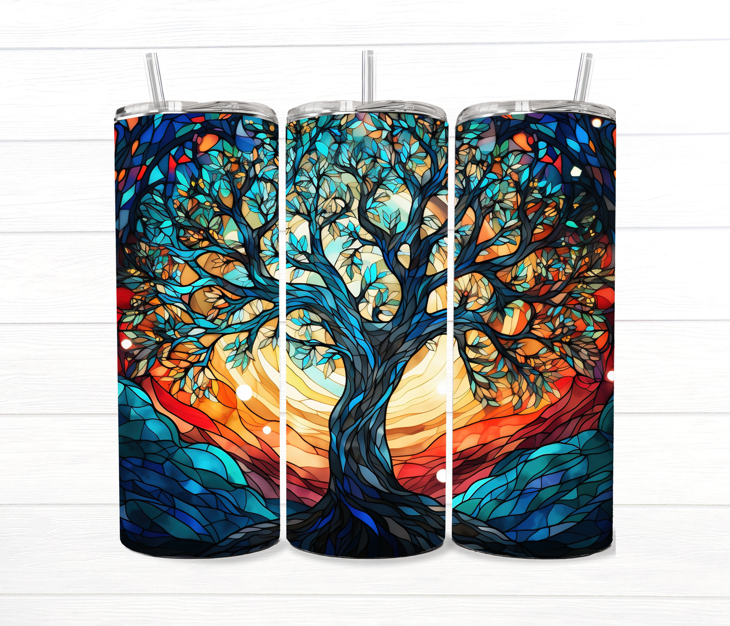 20 Oz Stained Glass Collection Sublimation Tumblers