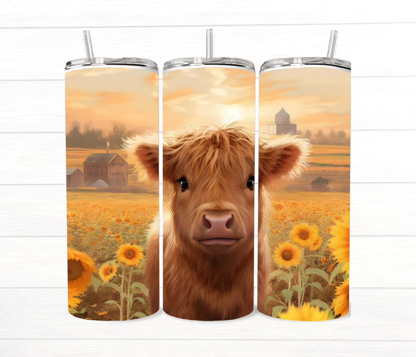 20 Oz Highland Cow Sublimated Tumbler Collection