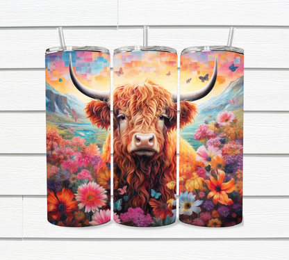 20 Oz Highland Cow Sublimated Tumbler Collection