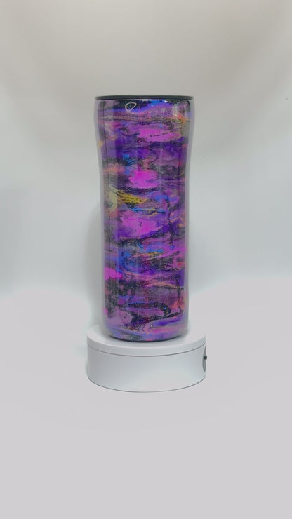 30 Oz Purple Waves of Mica Powder And Epoxy Tumbler