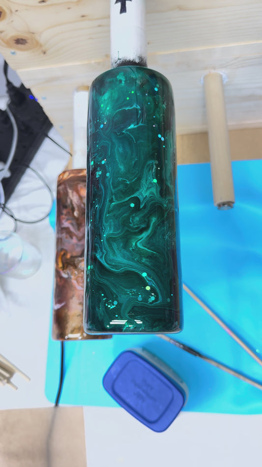 20 oz green swirl tumbler