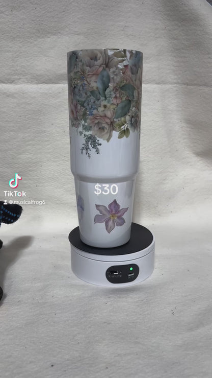 36 Oz Antiqued Hanging Flowers Sublimated Tumbler