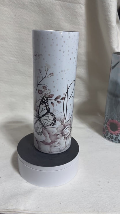 20 Oz Sepia Serenity Butterfly Sublimated Tumbler