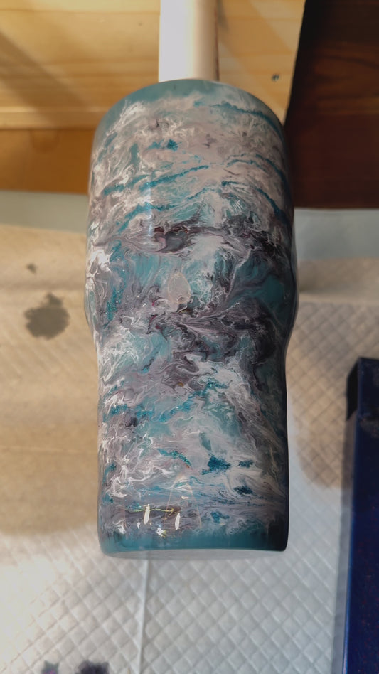 30 Oz Teal Base Marble Tumbler