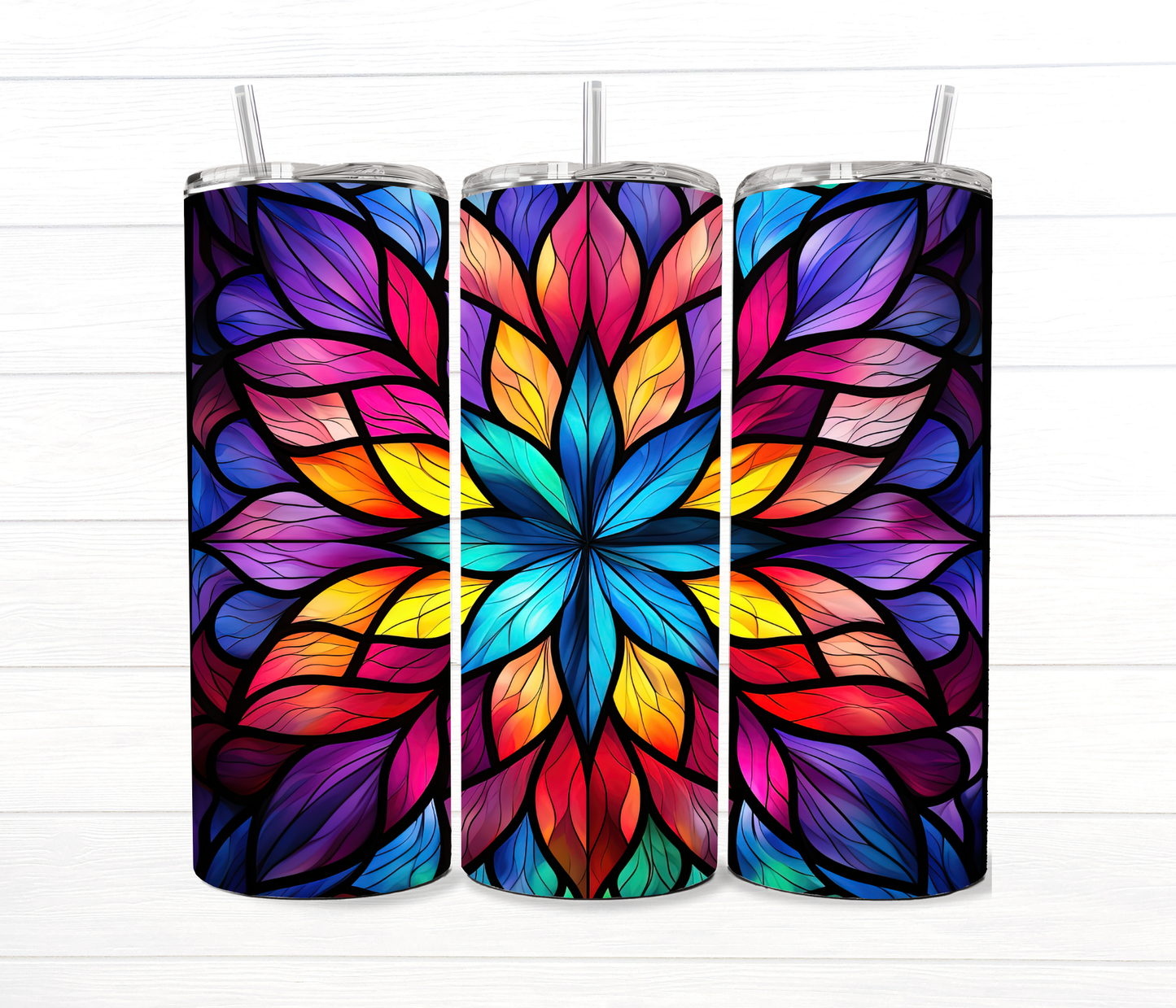 20 Oz Stained Glass Collection Sublimation Tumblers