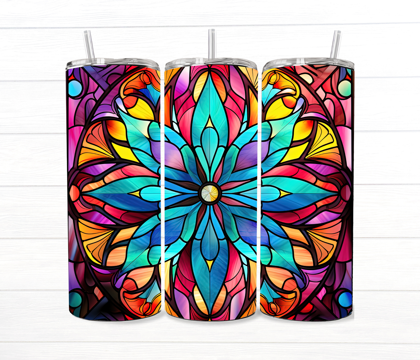 20 Oz Stained Glass Collection Sublimation Tumblers