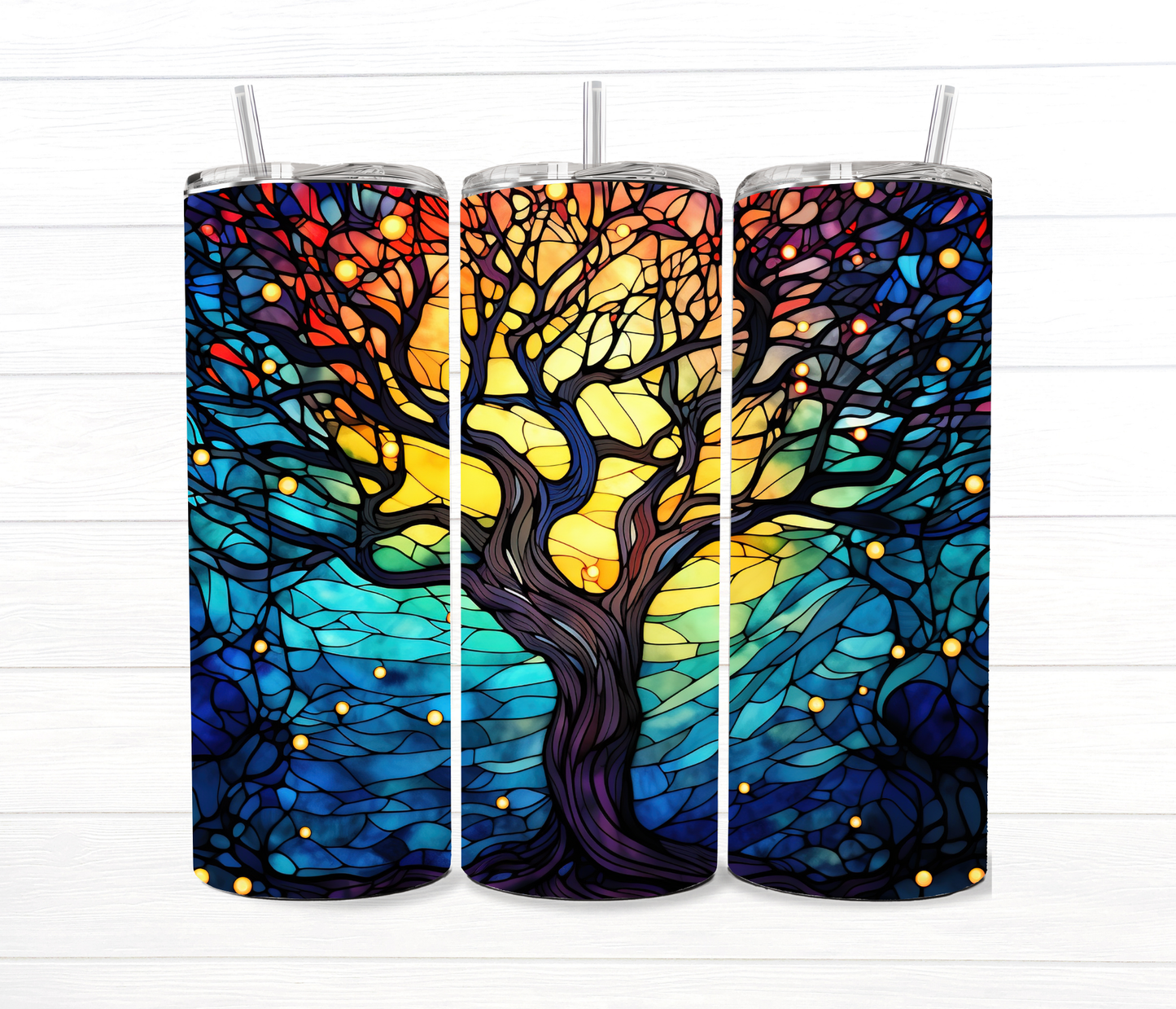 20 Oz Stained Glass Collection Sublimation Tumblers