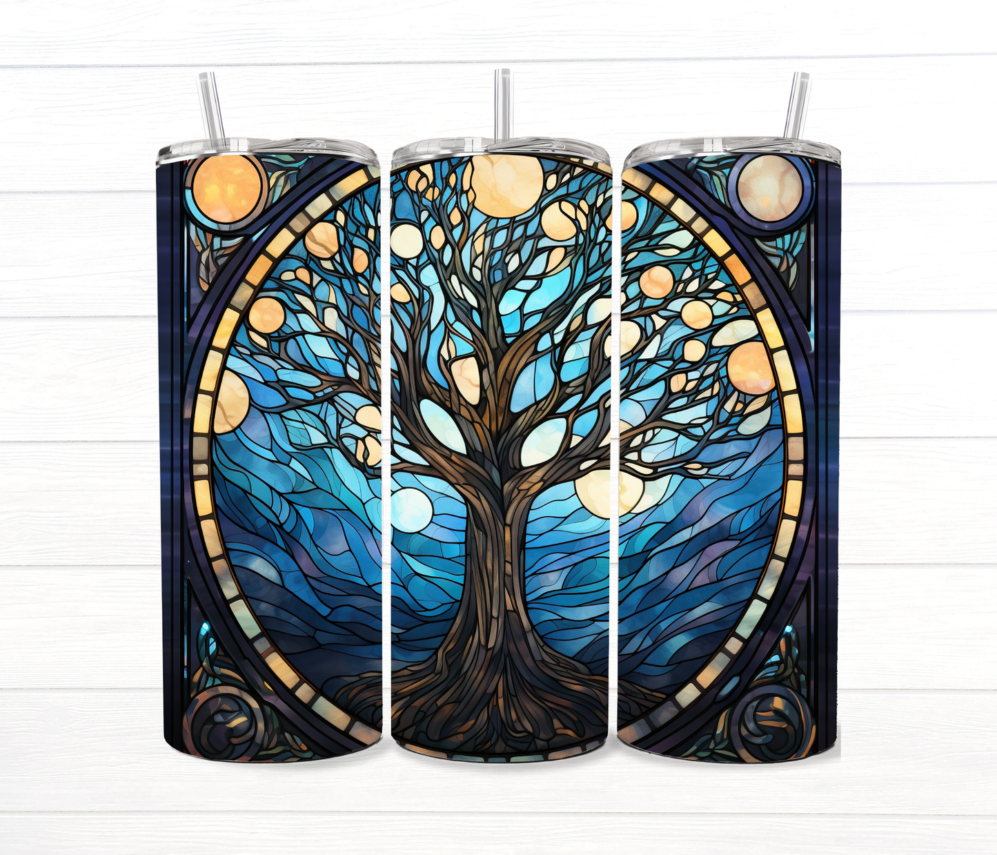 20 Oz Stained Glass Collection Sublimation Tumblers